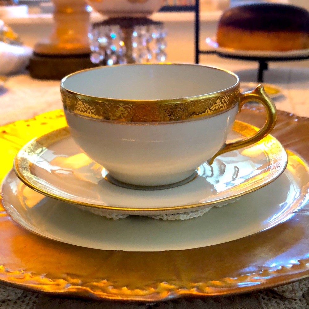 EUC- Nearly Pristine & Rare GDA France Haviland Limoges Calvados Teacup & Saucer - Picture 2 of 14